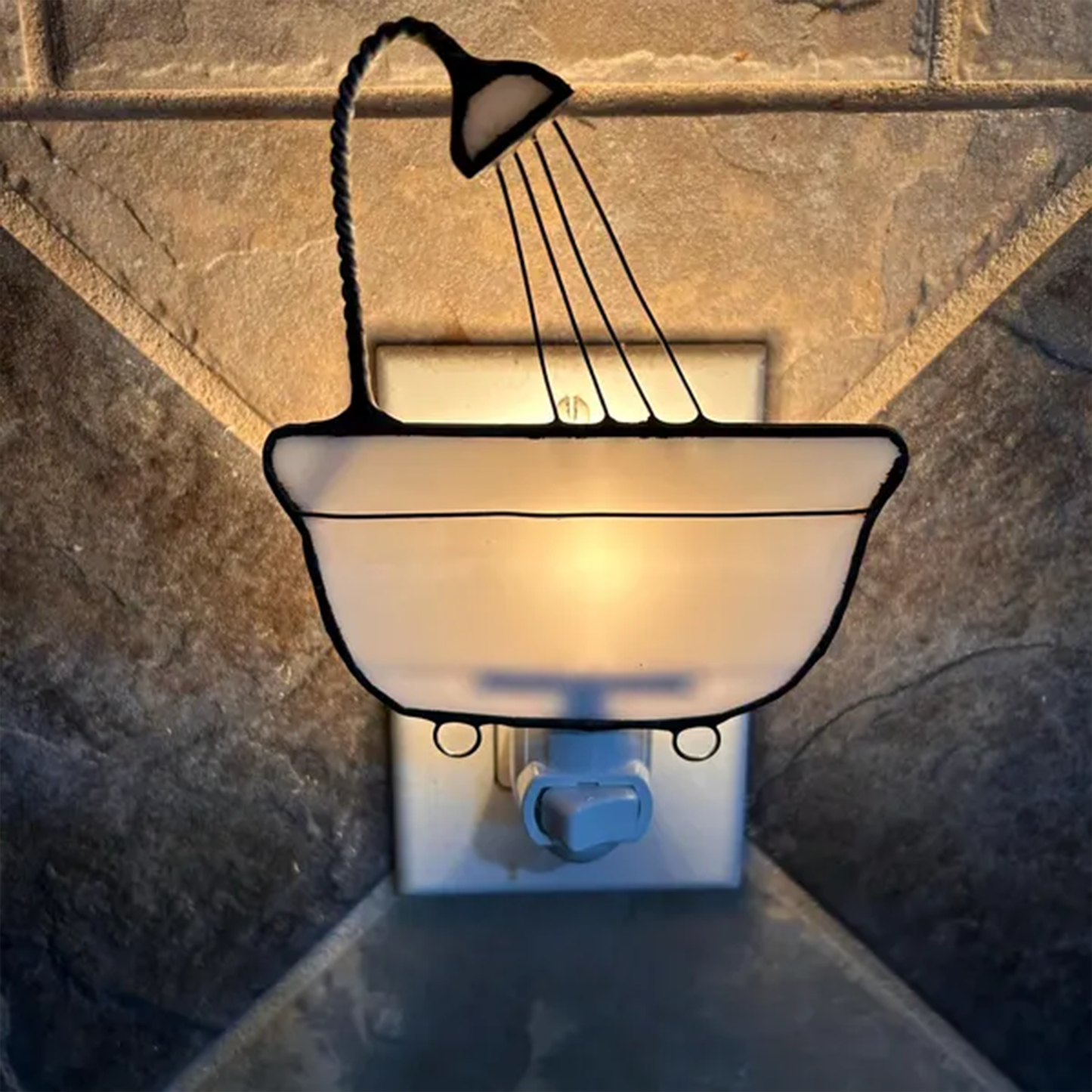 Bathtub‑Shaped Plug‑in Wall Night Light Decorative Bathroom Lamp